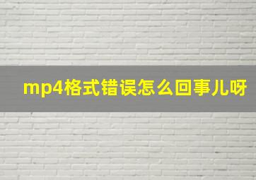 mp4格式错误怎么回事儿呀