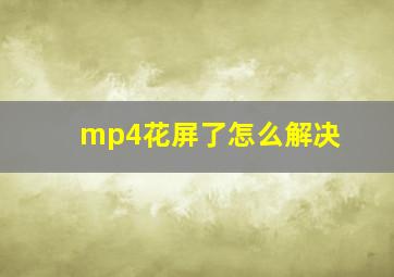 mp4花屏了怎么解决