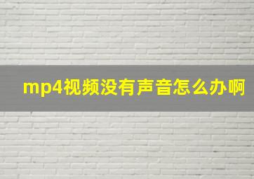 mp4视频没有声音怎么办啊