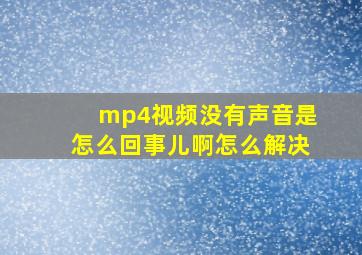 mp4视频没有声音是怎么回事儿啊怎么解决