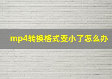 mp4转换格式变小了怎么办