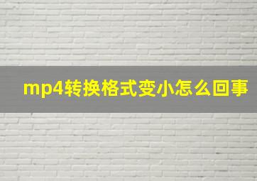 mp4转换格式变小怎么回事