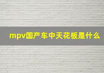 mpv国产车中天花板是什么