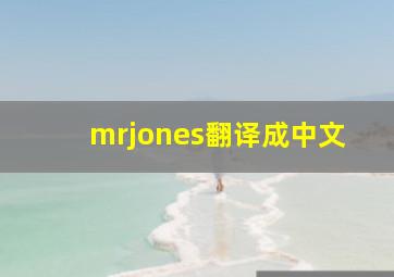 mrjones翻译成中文