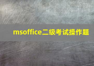 msoffice二级考试操作题