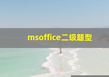 msoffice二级题型