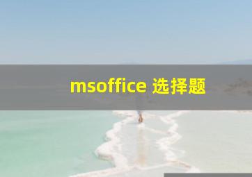 msoffice 选择题