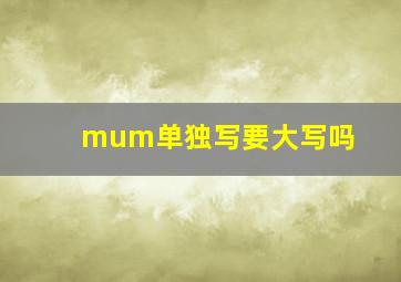 mum单独写要大写吗