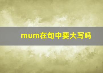 mum在句中要大写吗