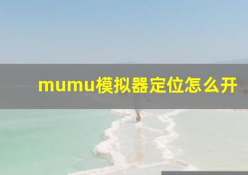 mumu模拟器定位怎么开