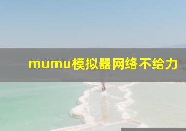 mumu模拟器网络不给力