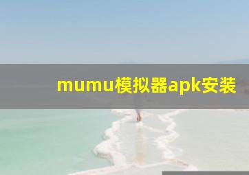 mumu模拟器apk安装