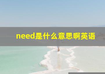 need是什么意思啊英语