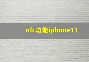 nfc功能iphone11