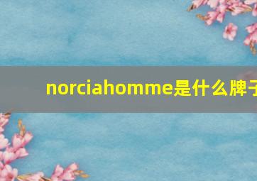 norciahomme是什么牌子