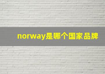 norway是哪个国家品牌