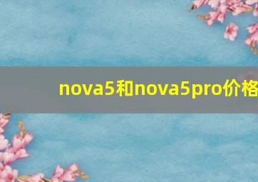 nova5和nova5pro价格