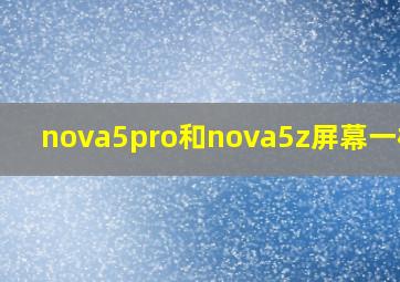 nova5pro和nova5z屏幕一样吗