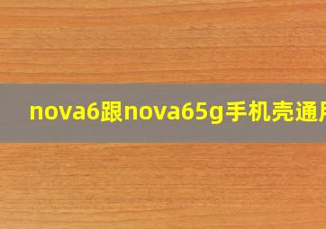 nova6跟nova65g手机壳通用吗