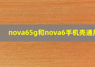 nova65g和nova6手机壳通用吗