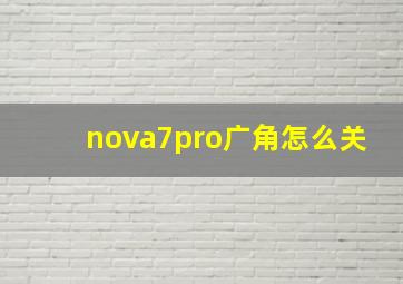 nova7pro广角怎么关