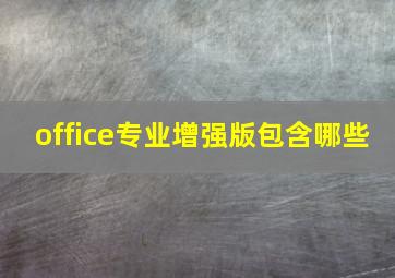 office专业增强版包含哪些