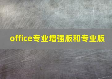 office专业增强版和专业版