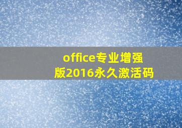 office专业增强版2016永久激活码