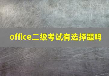 office二级考试有选择题吗