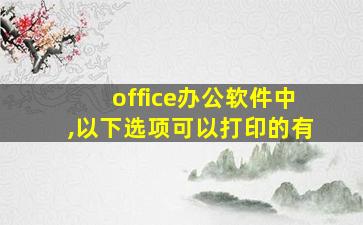 office办公软件中,以下选项可以打印的有