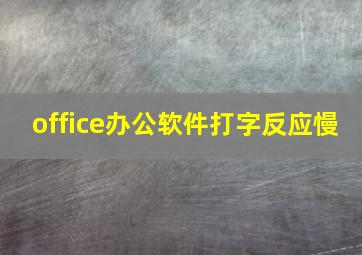 office办公软件打字反应慢