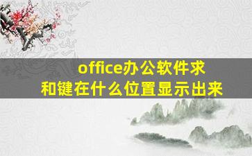 office办公软件求和键在什么位置显示出来