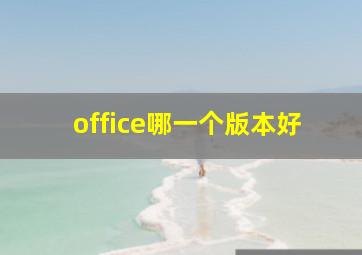 office哪一个版本好