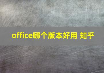 office哪个版本好用 知乎