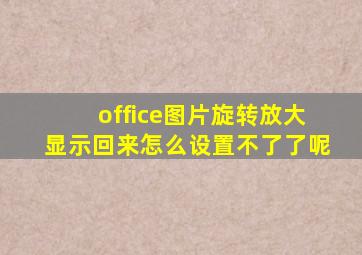 office图片旋转放大显示回来怎么设置不了了呢