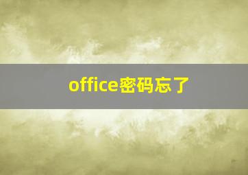 office密码忘了