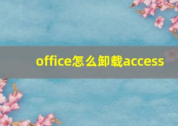 office怎么卸载access