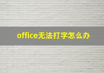 office无法打字怎么办