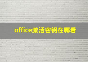 office激活密钥在哪看