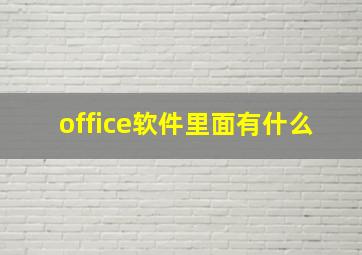 office软件里面有什么