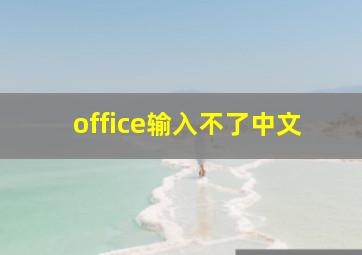 office输入不了中文