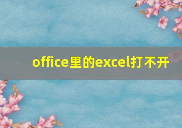 office里的excel打不开