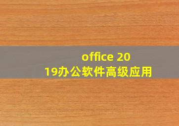 office 2019办公软件高级应用