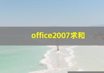 office2007求和