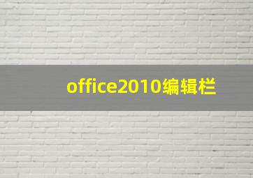 office2010编辑栏