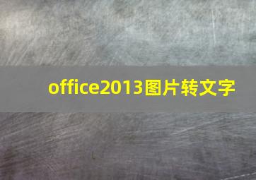 office2013图片转文字