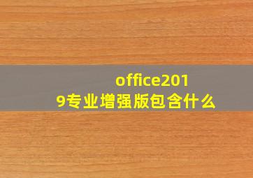 office2019专业增强版包含什么