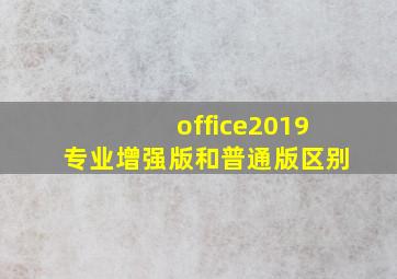 office2019专业增强版和普通版区别