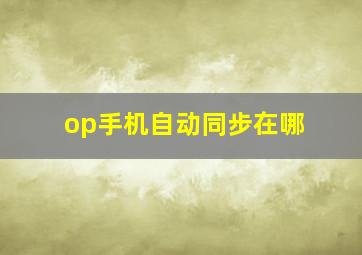 op手机自动同步在哪