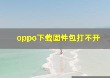 oppo下载固件包打不开